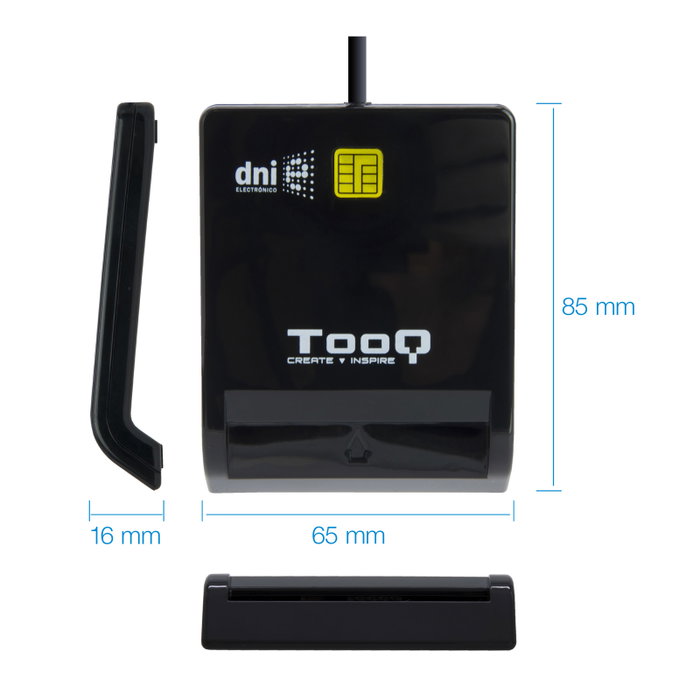 Tooq TQR-210B Lecteur de cartes DNI électronique USB 2.0 Noir Tooq TQR-210B Lecteur de cartes DNI électronique USB 2.0 Noir