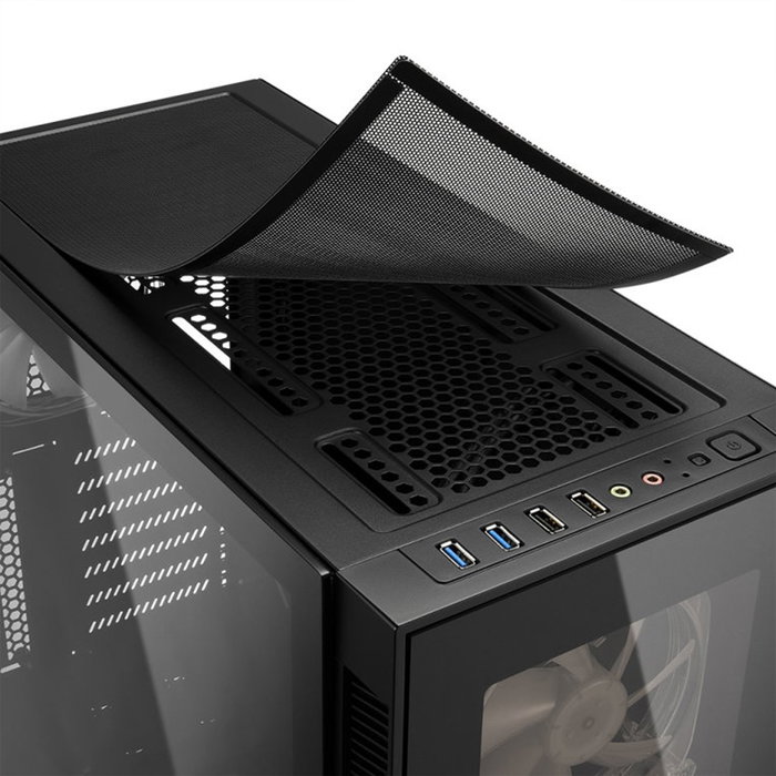 Sharkoon TG5 Pro Boîtier PC Midi Tower ATX Noir Verre Trempé 3x Ventilateurs 120mm