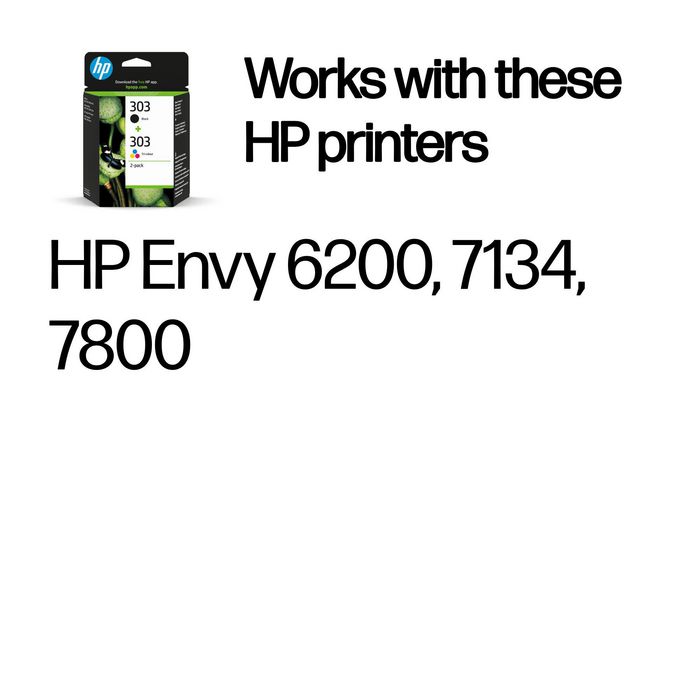 HP Pack de 2 cartouches d'encre authentiques noir et tricolore 303 pour impressions photos et documents professionnels HP Pack de 2 cartouches d'encre authentiques noir et tricolore 303 pour impressions photos et documents professionnels