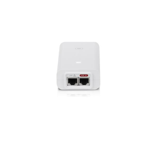 Ubiquiti Injecteur PoE 24VDC 1.0A 24W - Alimentation sur Ethernet avec 2 ports RJ45, protection contre les surtensions et décharges électrostatiques, blanc