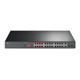 TP-LINK Switch Gigabit PoE TL-SL1226P, 24 Ports, Noir - Pour réseau et surveillance