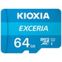 Kioxia Exceria Carte Mémoire Micro SD 64 GB avec Adaptateur