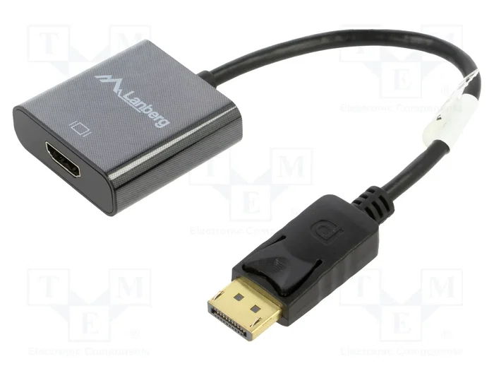 Lanberg Adaptateur DisplayPort mâle vers HDMI femelle 10 cm Lanberg Adaptateur DisplayPort mâle vers HDMI femelle 10 cm