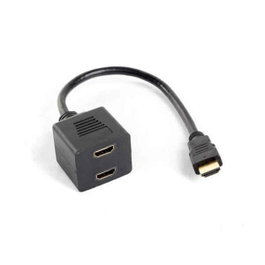 Adaptateur Lanberg HDMI Mâle vers 2x HDMI Femelle Splitter Passif 20 cm Or