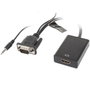 Lanberg Adaptateur VGA Mâle + Audio 3,5 mm Jack vers HDMI Femelle 20 cm - 1920x1080