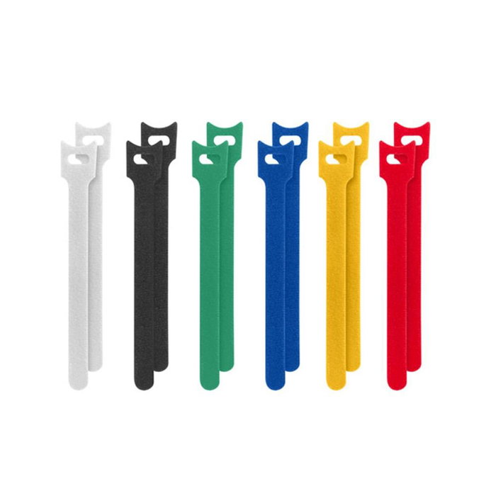 Lanberg Pack 12 Brides Velcro pour Câbles 12mm x 150mm - Blanc, Noir, Vert, Bleu, Jaune, Rouge Lanberg Pack 12 Brides Velcro pour Câbles 12mm x 150mm - Blanc, Noir, Vert, Bleu, Jaune, Rouge