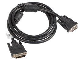 Lanberg Câble DVI-D 18+1 Mâle-Mâche 1.8m Single-Link pour PC, Monitor, TV - Noir