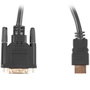 Lanberg Câble HDMI vers DVI-D 24+1 Mâle 3m Double Blindage Or 4K