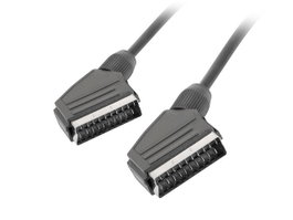 Lanberg Câble SCART Mâle-Mâche Euroconector 1,8 m Noir