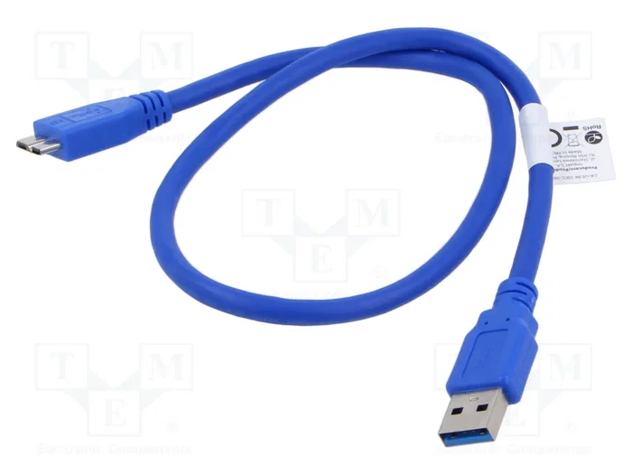 Lanberg Câble USB 3.0 mâle vers Micro-B mâle 0,5 m Bleu Lanberg Câble USB 3.0 mâle vers Micro-B mâle 0,5 m Bleu