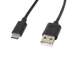 Lanberg Câble USB 2.0 Type-C Mâle vers USB-A Mâle 1.8m Noir, 480 Mb/s, Charge 3A/36W