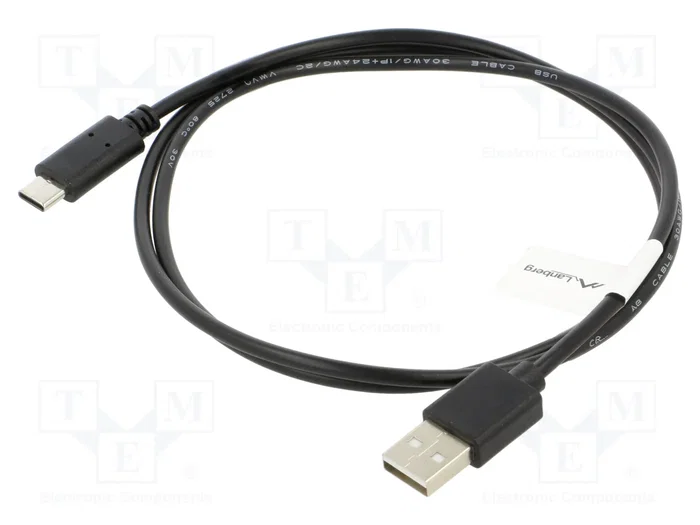 Lanberg Câble USB 2.0 de l'USB-A vers USB-C, 1 m, noir