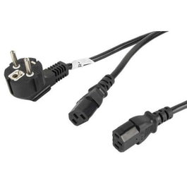 Lanberg Câble d'alimentation Schuko CEE 7/7 vers IEC C320 C13 x2, 2 m, Noir