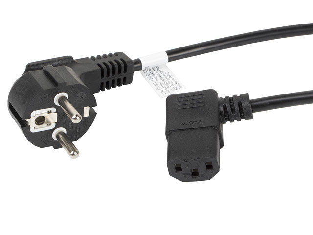 Lanberg Câble d'Alimentation Schuko CEE 7/7 vers IEC C13 1.8m Noir Angulaire VDE C13 Lanberg Câble d'Alimentation Schuko CEE 7/7 vers IEC C13 1.8m Noir Angulaire VDE C13