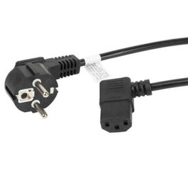 Lanberg Câble d'Alimentation Schuko CEE 7/7 vers IEC C13 1.8m Noir Angulaire VDE C13
