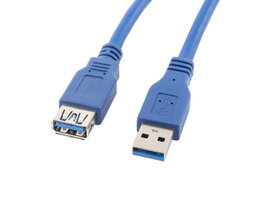 Lanberg Câble Prolongateur USB 3.0 Mâle vers Femelle Bleu 1.8 m