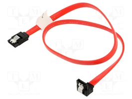 LANBERG Câble SATA 0,5m rouge avec prise angulaire