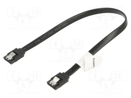 LANBERG Câble SATA 0,3m noir avec loquets métalliques