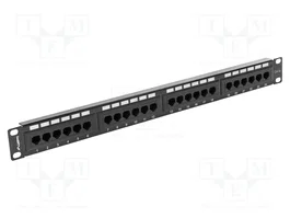 LANBERG Panneau de patch Cat.5e 24 ports RJ45 noir 1U rack 19 pouces