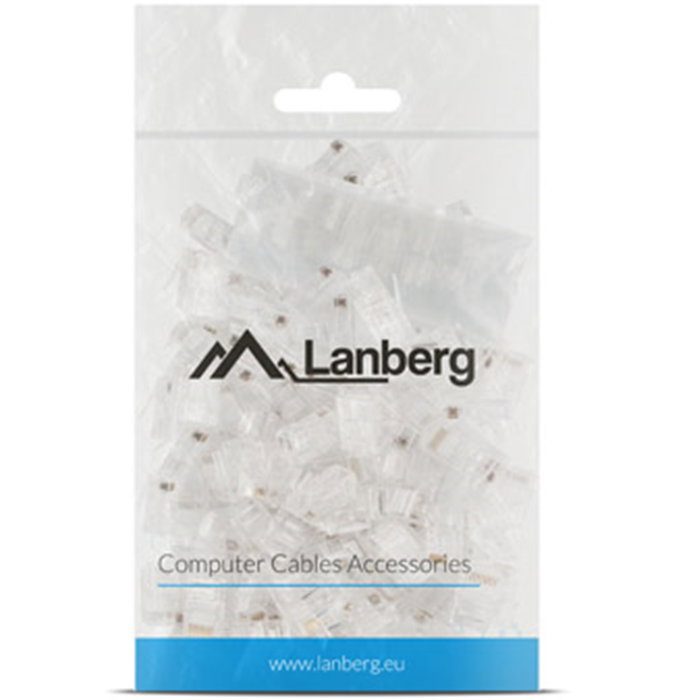 Lanberg Connecteur RJ45 Cat6 UTP 8P8C 100 pièces Transparent Non blindé