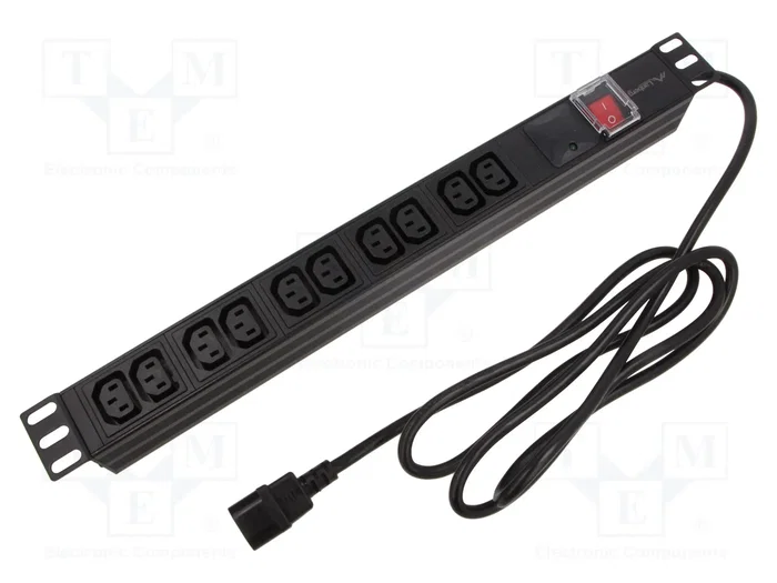 LANBERG PDU 1U avec 10 prises IEC C13, noir LANBERG PDU 1U avec 10 prises IEC C13, noir