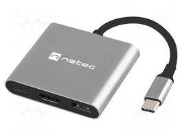 NATEC FOWLER MINI Hub USB Gris avec HDMI et USB-C