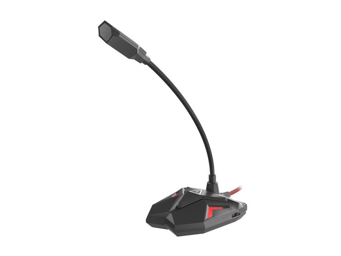 Genesis Microphone Gaming Radium 100 Omnidirectionnel USB avec LED et Mute - Noir/Rouge