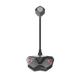 Genesis Microphone Gaming Radium 100 Omnidirectionnel USB avec LED et Mute - Noir/Rouge
