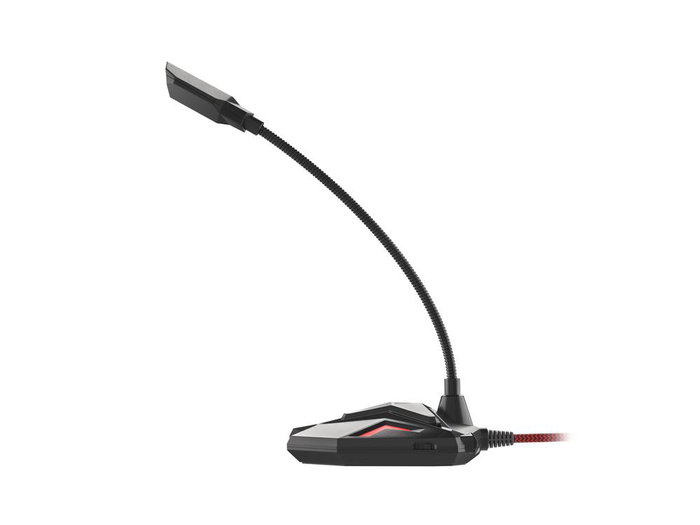 Genesis Microphone Gaming Radium 100 Omnidirectionnel USB avec LED et Mute - Noir/Rouge