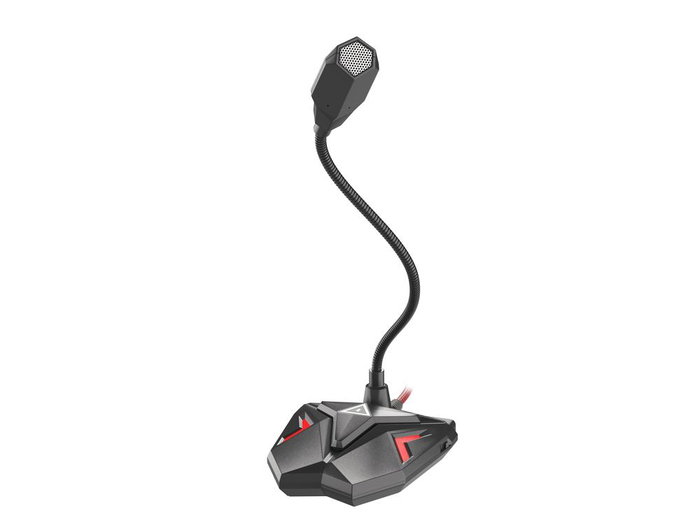Genesis Microphone Gaming Radium 100 Omnidirectionnel USB avec LED et Mute - Noir/Rouge