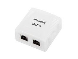 Lanberg Rg de surface Cat.6 Ftp 2 ports RJ-45 blindé blanc