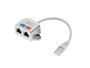 Lanberg RJ-45 Splitter Ethernet FTP Cat.5e Argent 15 cm - Adaptateur réseau pour 2 appareils