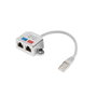 Lanberg Adaptateur répartiteur ethernet RJ45 argenté Cat 5e