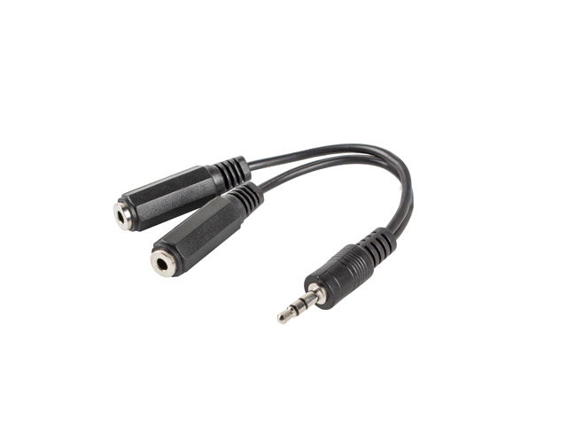 Lanberg Adaptateur Audio Jack Stéréo 3,5 mm Mâle vers 2 Femelles 0,10 m Noir Lanberg Adaptateur Audio Jack Stéréo 3,5 mm Mâle vers 2 Femelles 0,10 m Noir