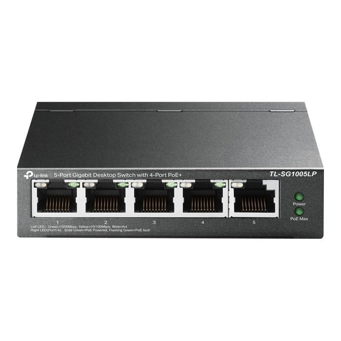 TP-Link Switch Ethernet Gigabit 5 Ports PoE TL-SG1005LP pour Alimentation par Ethernet TP-Link Switch Ethernet Gigabit 5 Ports PoE TL-SG1005LP pour Alimentation par Ethernet