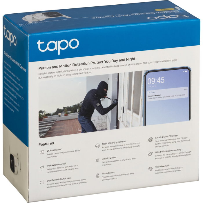 TP-Link Tapo C310 Caméra de sécurité Wi-Fi extérieure 3MP Blanc