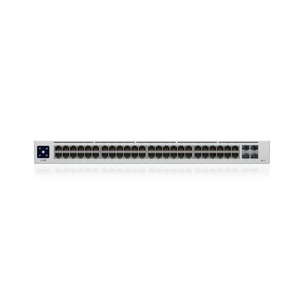 Ubiquiti UniFi Switch 48 PoE - Commutateur réseau 48 ports GbE avec PoE+, 4 ports SFP 1G et écran tactile couleur, 195W PoE