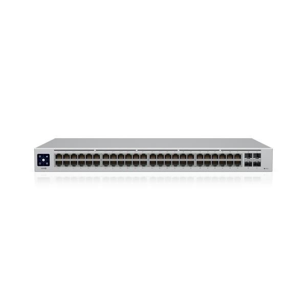 Ubiquiti UniFi Switch 48 PoE - Commutateur réseau 48 ports GbE avec PoE+, 4 ports SFP 1G et écran tactile couleur, 195W PoE