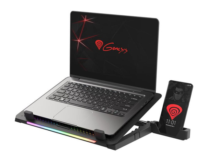 Genesis Oxid 450 Rgb Base de Refroidissement 5 Ventilateurs RGB avec Hub USB et Réglage Inclinaison 15.6" Genesis Oxid 450 Rgb Base de Refroidissement 5 Ventilateurs RGB avec Hub USB et Réglage Inclinaison 15.6"