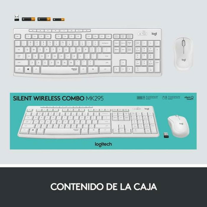 clavier et souris Logitech MK295 Blanc Espagnol Qwerty clavier et souris Logitech MK295 Blanc Espagnol Qwerty