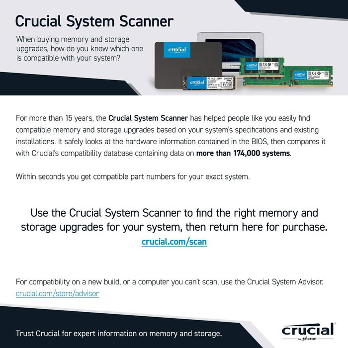 Crucial BX500 1 To SSD Interne 2,5 pouces SATA