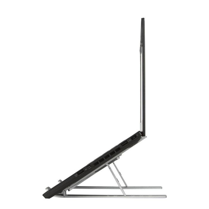 Targus Support Portable Ergonomique pour Ordinateur Portable et Tablette 10-15.6 Pouces en Aluminium, 6 Hauteurs Réglables, Pliable, Avec Pochette Grise