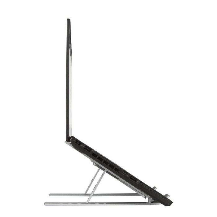 Targus Support Portable Ergonomique pour Ordinateur Portable et Tablette 10-15.6 Pouces en Aluminium, 6 Hauteurs Réglables, Pliable, Avec Pochette Grise