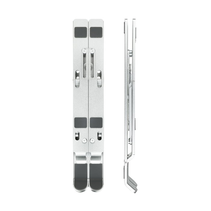 Tooq Support Élévateur Pliable pour Ordinateur Portable et Tablette, 7 Niveaux, 11-15 Pouces, Argent