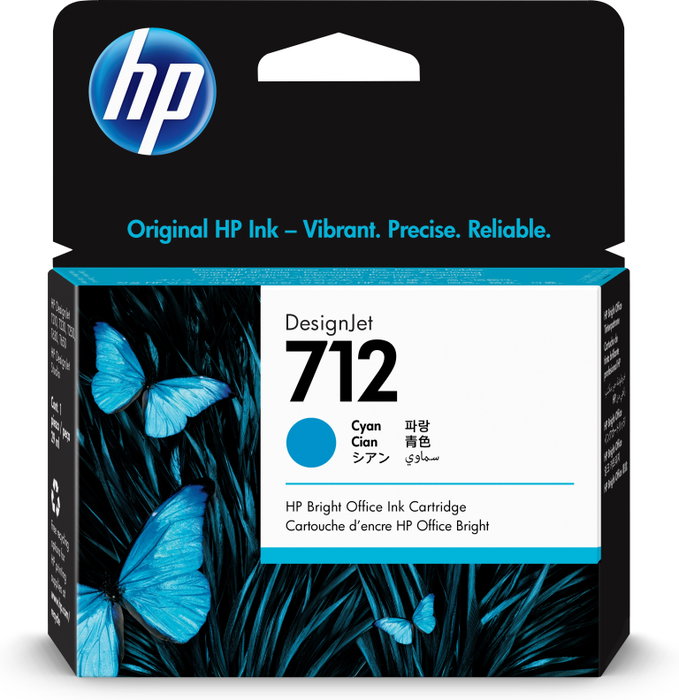 HP Cartouche d'encre 712 Cyan 29 ml