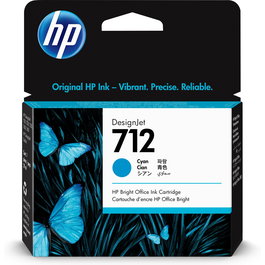 Cartouche d'encre originale HP 712 Cyan 29 ml
