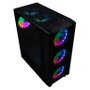 Hiditec Boîtier PC Gaming ATX V30, Vitre Trempée 4mm, 4 Ventilateurs ARGB Hexagonaux, Noir