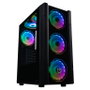 Hiditec Boîtier PC Gaming ATX V30, Vitre Trempée 4mm, 4 Ventilateurs ARGB Hexagonaux, Noir