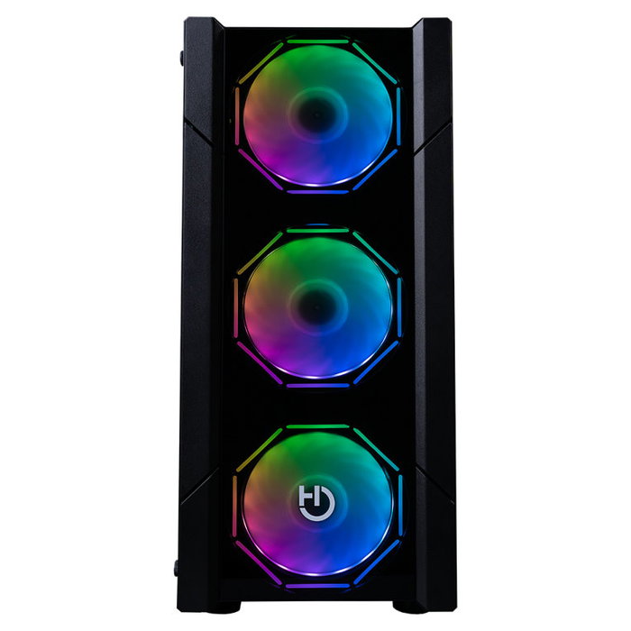 Hiditec Boîtier PC Gaming ATX V30, Vitre Trempée 4mm, 4 Ventilateurs ARGB Hexagonaux, Noir Hiditec Boîtier PC Gaming ATX V30, Vitre Trempée 4mm, 4 Ventilateurs ARGB Hexagonaux, Noir