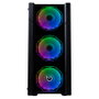 Hiditec Boîtier PC Gaming ATX V30, Vitre Trempée 4mm, 4 Ventilateurs ARGB Hexagonaux, Noir